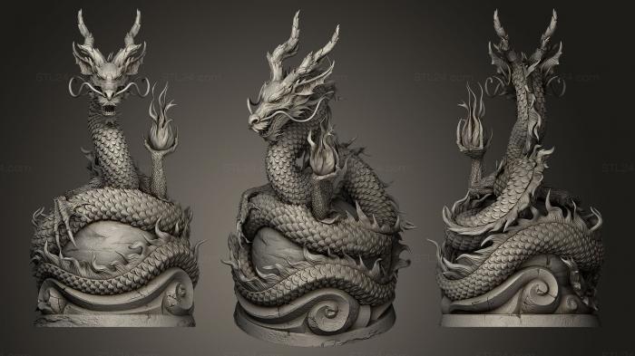 Статуэтки грифоны и драконы (Восточный дракон, STKG_0036) 3D модель для ЧПУ станка